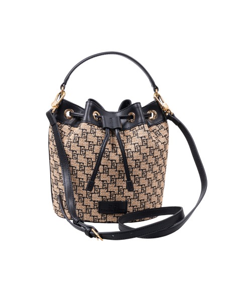 Shop ELISABETTA FRANCHI  Secchiello: Elisabetta Franchi borsa a secchiello in rafia jacquard.
Placca logo incisa a caldo.
Chiusura con nastro.
Tracolla di servizio per portabilità a spalla.
Composizione: 55% Poliestere 45% Poliammide.
Made in Italy.. BS23A42E2-BD9PAGLIA/NERO